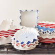 Load image into Gallery viewer, RED STRIPE 9" RUFFLE PIE DISH