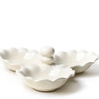 Load image into Gallery viewer, THREE BOWL SERVER WHITE RUFFLE