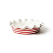 Load image into Gallery viewer, RED STRIPE 9" RUFFLE PIE DISH