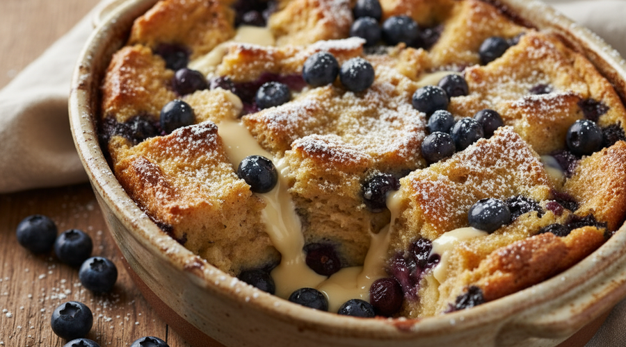 Michelle Rogers' White Chocolate Blueberry Bread Pudding