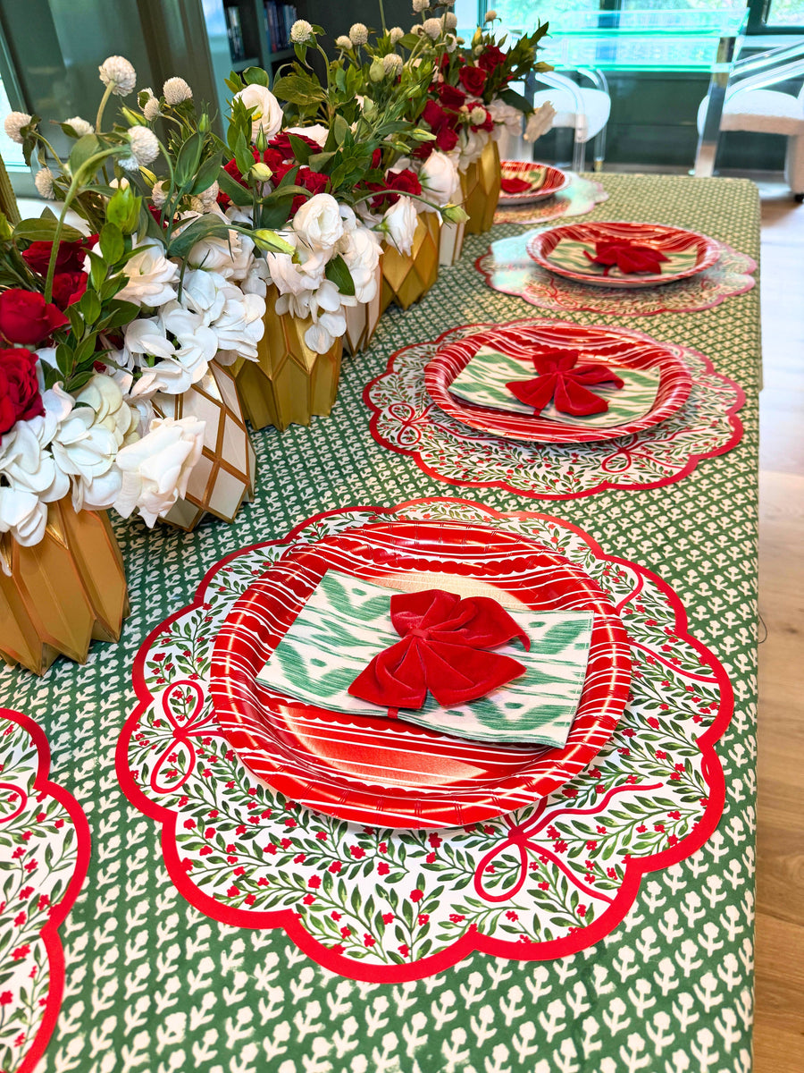 Holiday Bow Garden Paper Placemats | Set of 24