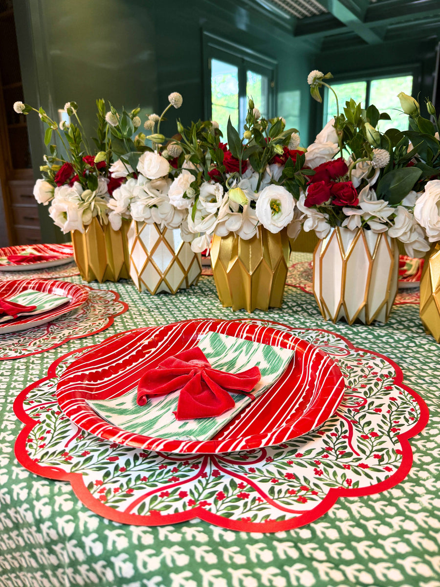 Holiday Bow Garden Paper Placemats | Set of 24