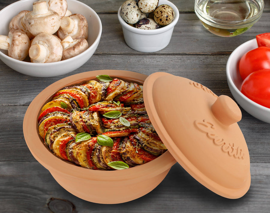 EURITA, Round Clay Dutch Oven  2 Qt