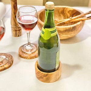 Olive Wood Bottle Coaster
