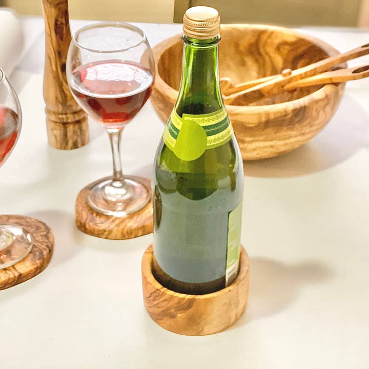 Olive Wood Bottle Coaster