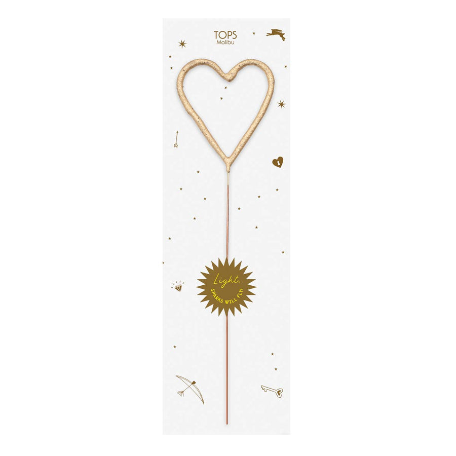 Big 8" Gold Heart Sparkler Wand Card - Celebrate