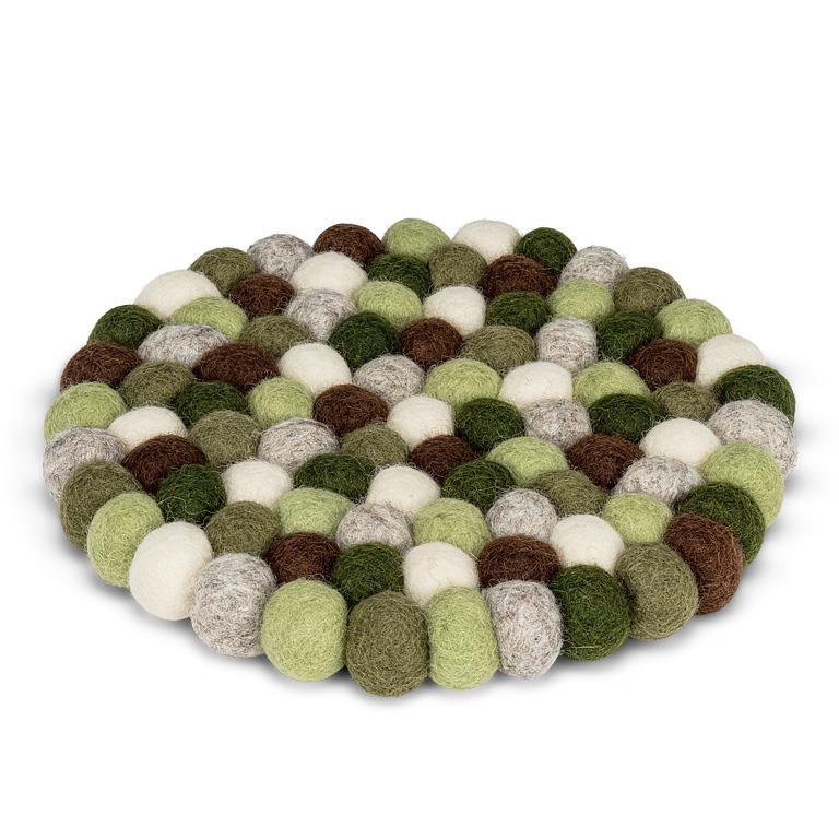 Felt Ball Trivet Green