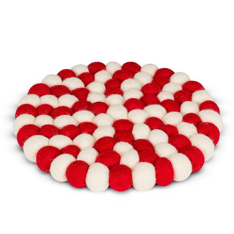 Felt Ball Trivet Red