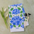 Load image into Gallery viewer, Blue Hydrangeas Tea Towel - Spring Floral Kitchen Towel
