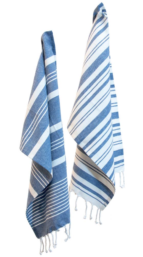 Tea Towels Blue Stripes A
