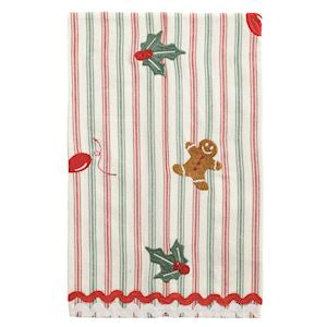 Gingerbread Embossed Christmas Towel