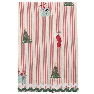 Tree Embossed Christmas Towel