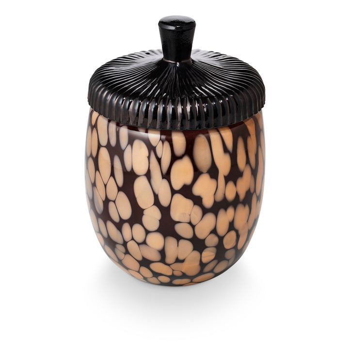 Midnight Pumpkin Glass Acorn Candle