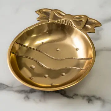 Polished Gold Holiday Bulb Dish