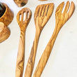 Load image into Gallery viewer, Olive Wood Long Slotted Spoon
