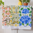 Load image into Gallery viewer, Blue Hydrangeas Tea Towel - Spring Floral Kitchen Towel
