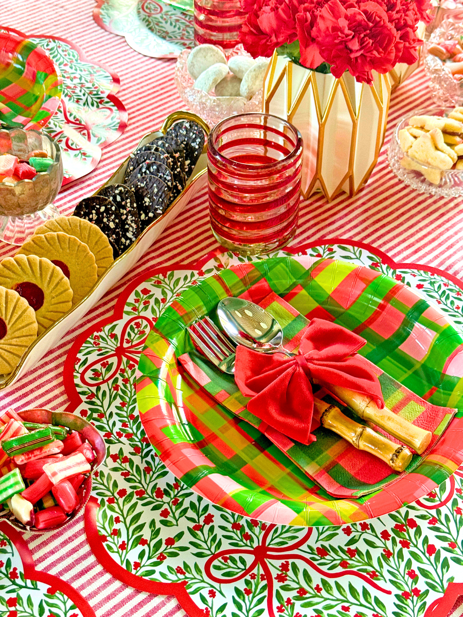 Holiday Bow Garden Paper Placemats | Set of 24