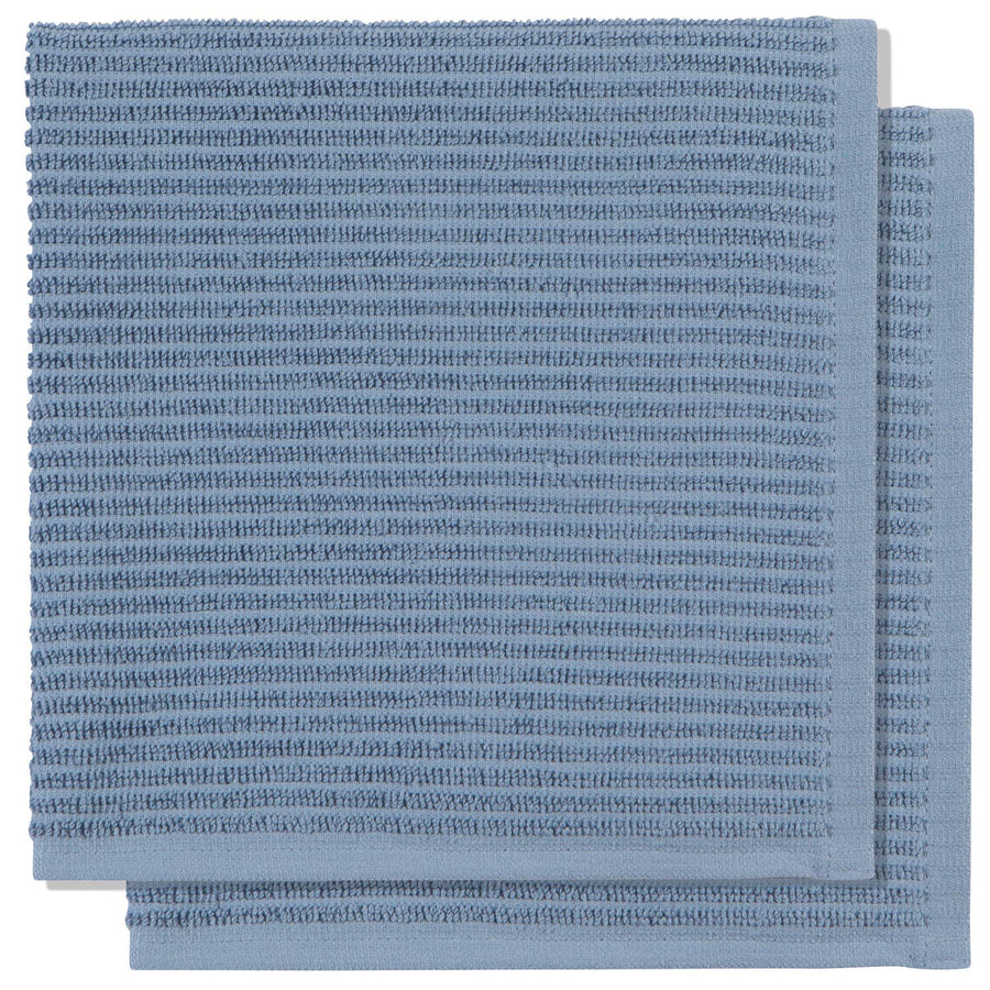 Slate Blue Ripple Dishcloths Set of 2