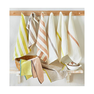 LINEN & COTTON STRIPE TOWEL BLUSH