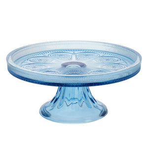 8.25" BLUE CODI GLASS CAKE STAND