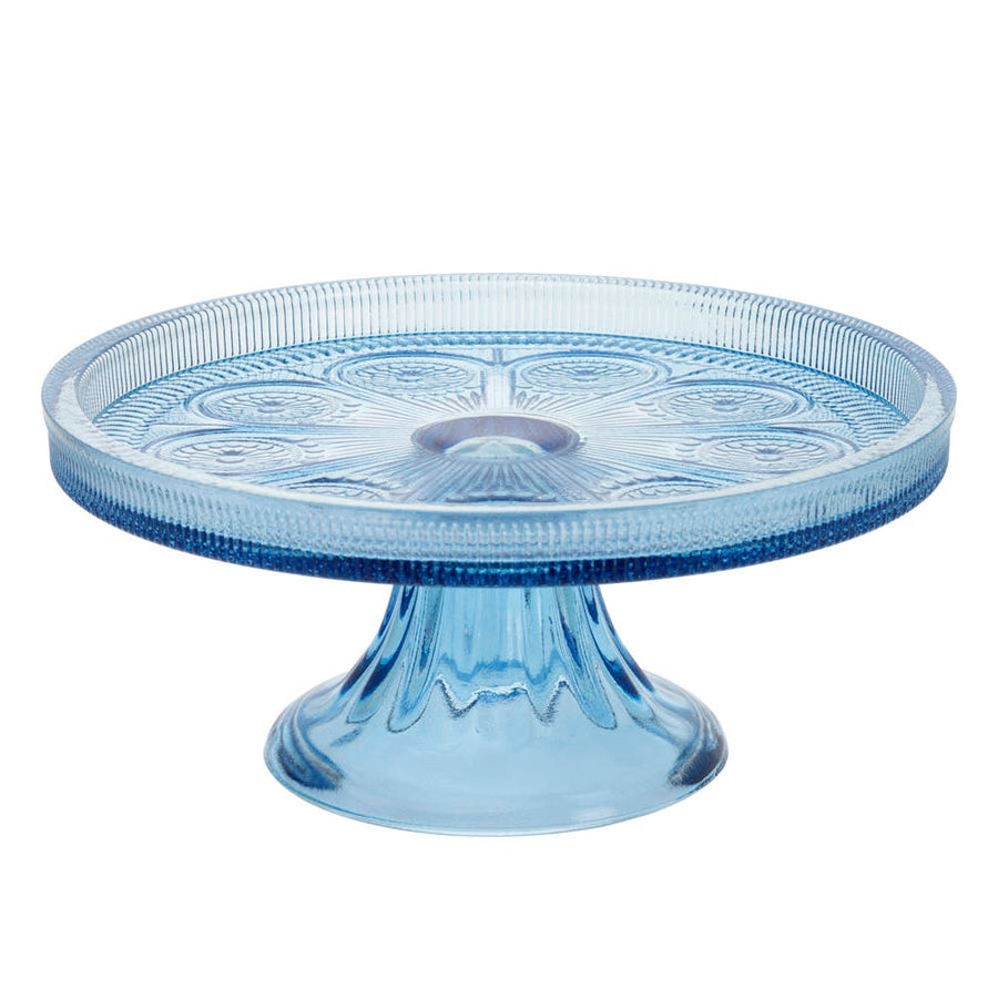 8.25" BLUE CODI GLASS CAKE STAND