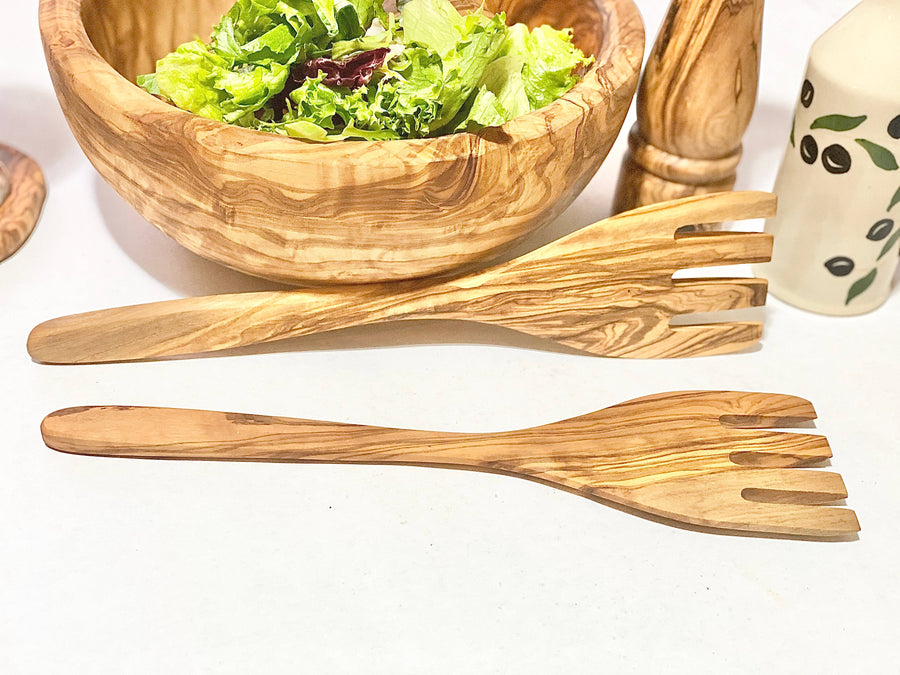 Olive Wood Salad Serving Forks