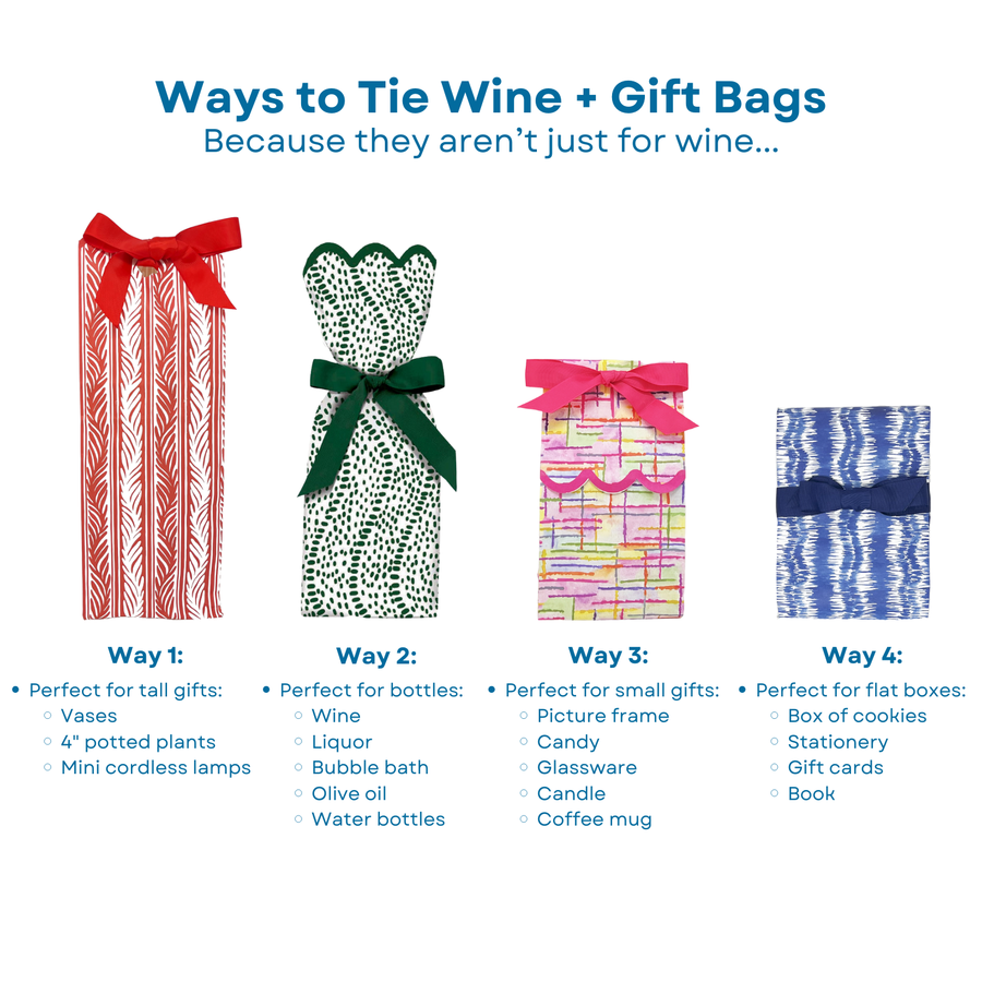 Holiday Bow Garden Wine + Gift Bag | Set of 6