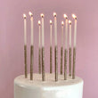 Load image into Gallery viewer, Glitter Wish 6&quot; Beeswax Candles Gold (6)
