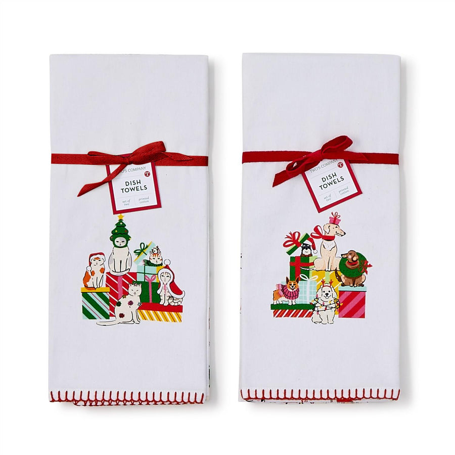 Holiday Pet Dish Towels Cats