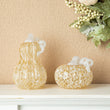 Load image into Gallery viewer, 6"D Fall Amber Dots Round Glass Pumpkin

