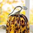 Load image into Gallery viewer, 7.75"H Amber Dots Glass Pumpkin
