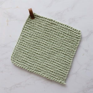 Knitted Pot Holder - Mint Green