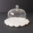 Load image into Gallery viewer, Round Glass Cloche w Scallop Edge Marble Base
