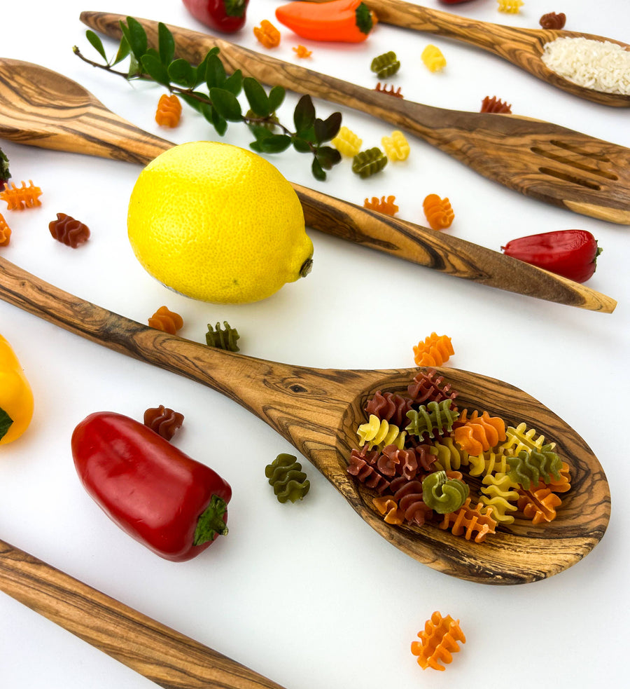 Long Olive Wood Wide Spoon