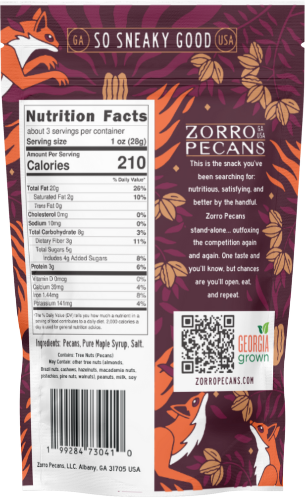 Zorro Maple Glazed Pecans 3.25 oz