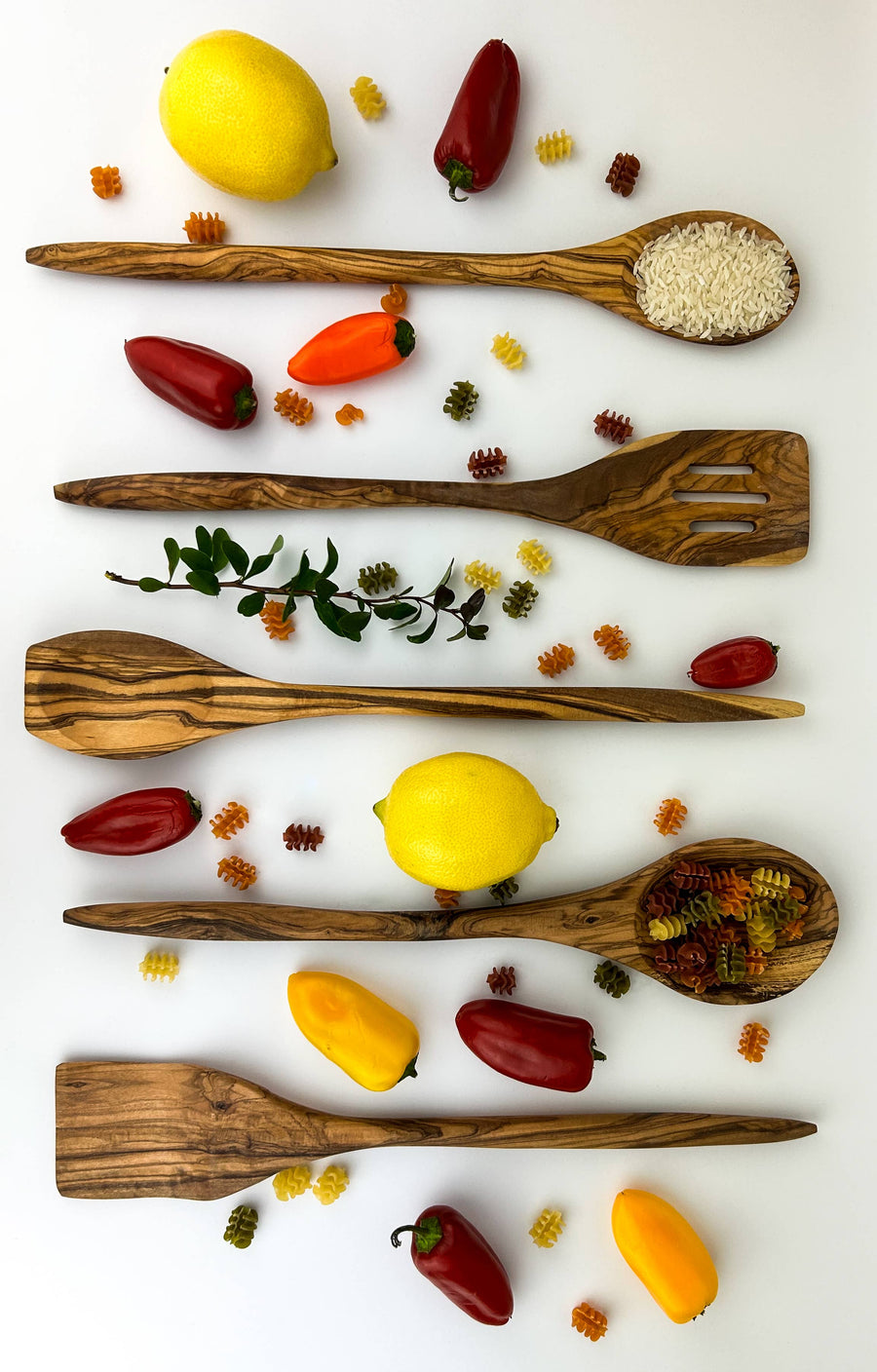 Long Olive Wood Wide Spoon