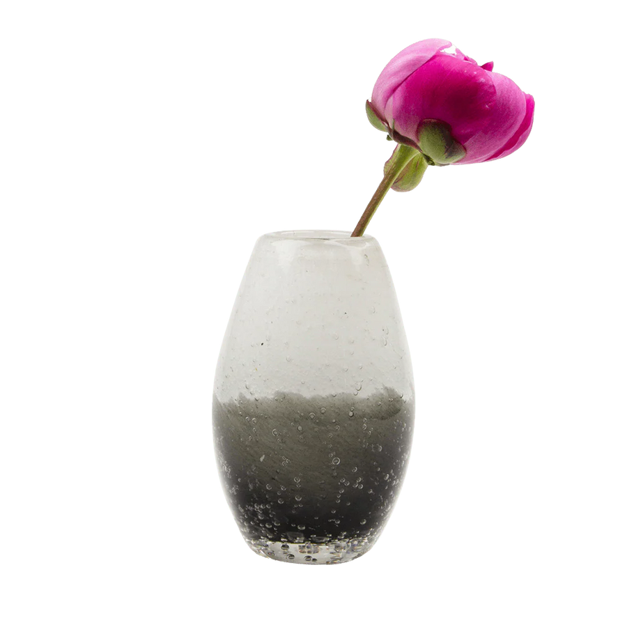 Ligne Glass Modern Vase B&W Egg