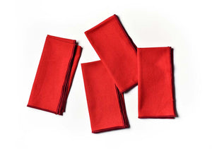 RED COLOR BLOCK NAPKINS