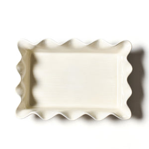 RUFFLE CASSEROLE 13" WHITE