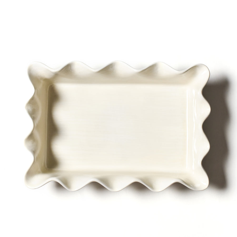 RUFFLE CASSEROLE 13" WHITE