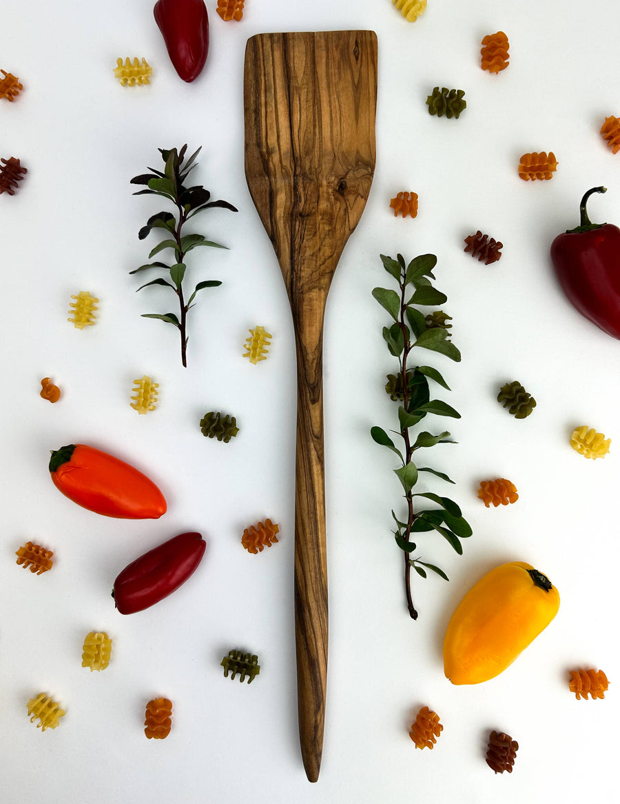 Long Olive Wood Spatula