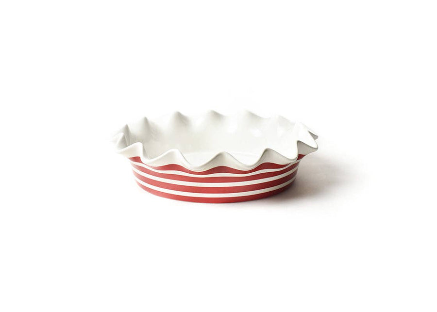 RED STRIPE 9" RUFFLE PIE DISH
