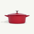 Load image into Gallery viewer, Round Enameled Dutch Oven Ruby Red 5.5 qt
