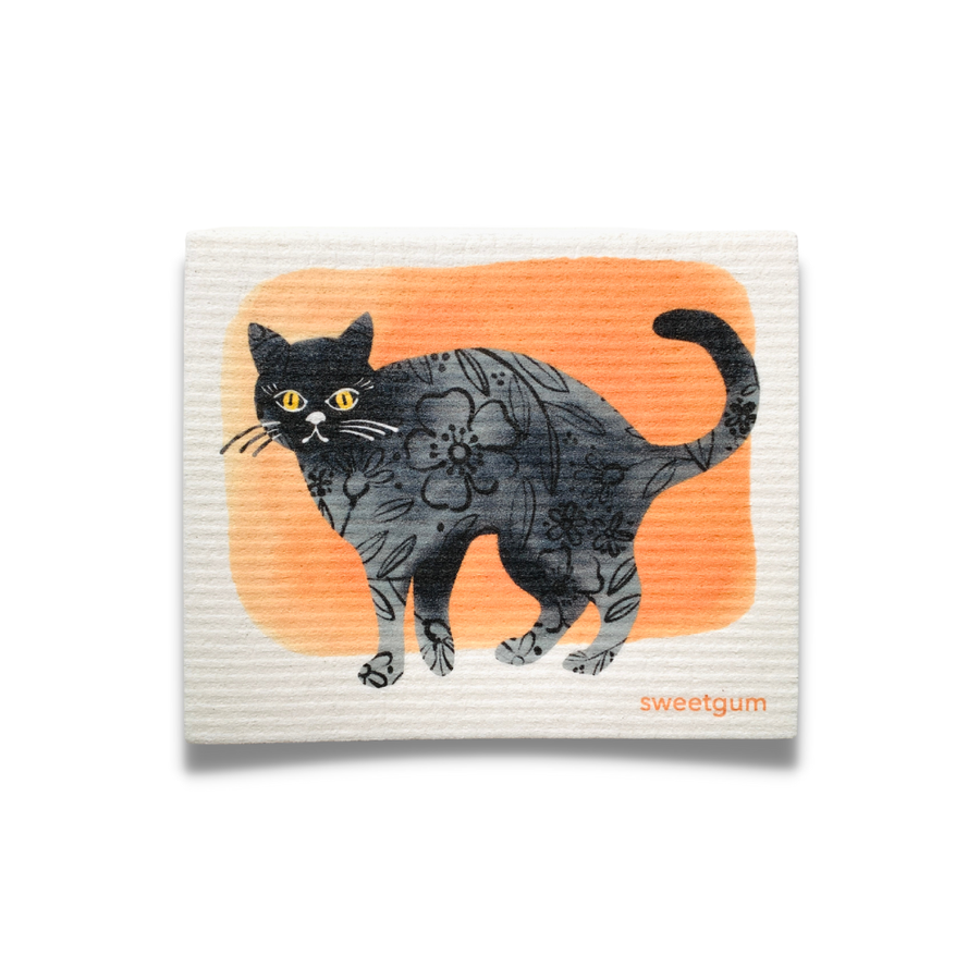 Halloween Black Cat Dishcloth