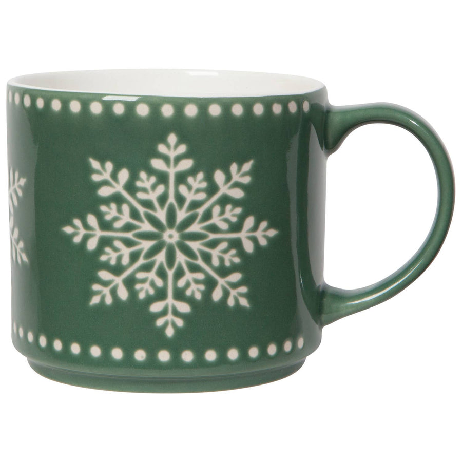 Good Tidings Christmas Snowflake Stacking Mug