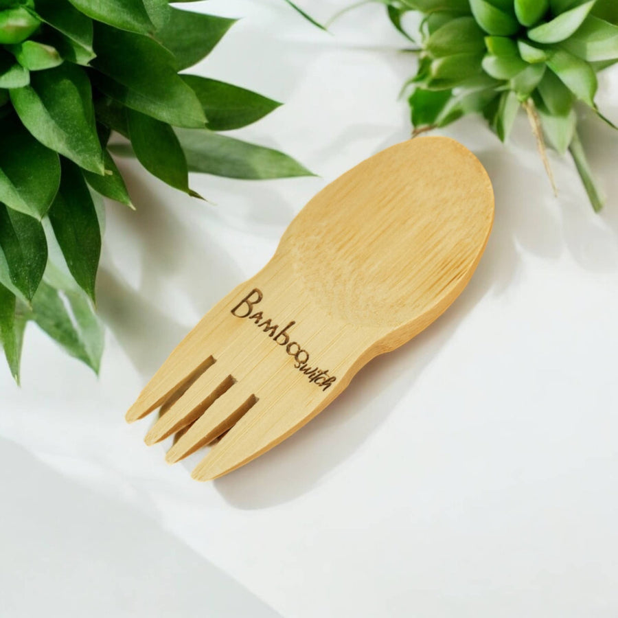 Small Bamboo Spork Utensil