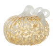 Load image into Gallery viewer, 6"D Fall Amber Dots Round Glass Pumpkin
