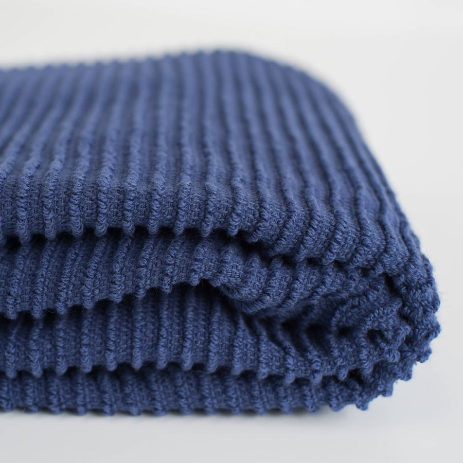 Ripple Indigo Turkish Cotton Dishtowel