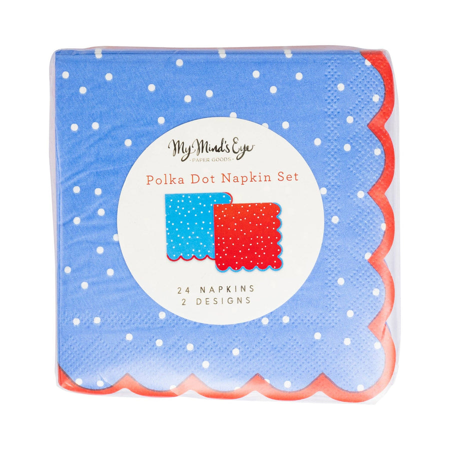 Americana Polka Dot Cocktail Napkin Set