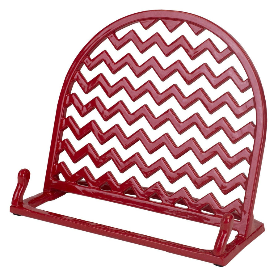 Cast Iron Chevron Design Cookbook Stand Red